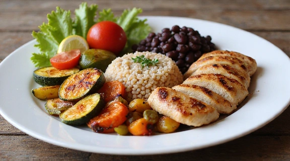 Un plato mexicano saludable con ingredientes frescos